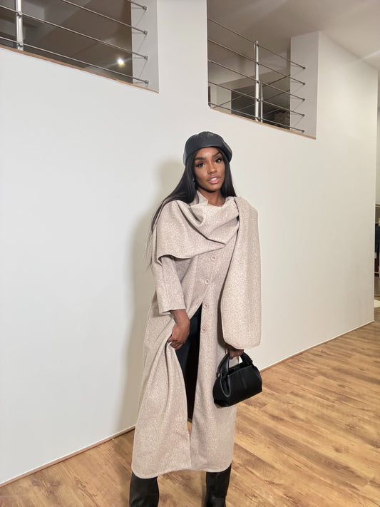 Manteau Drapé Élégant - Taille Unique