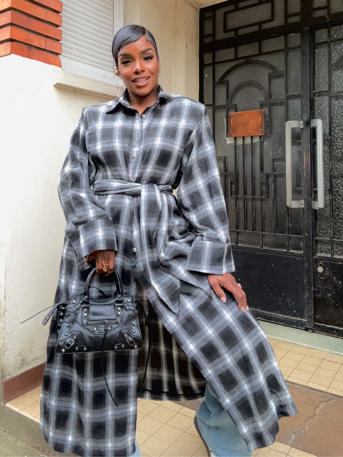 Chemise Longue à Carreaux “Urban Chic”