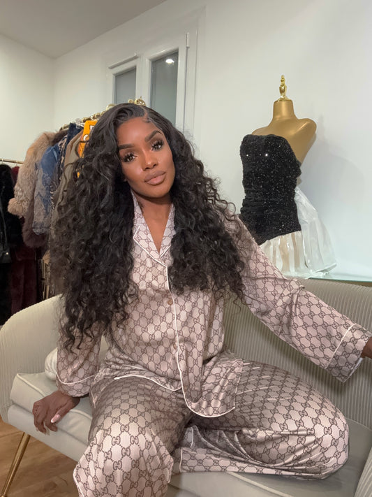 Pyjama Luxe en Satin Imprimé
