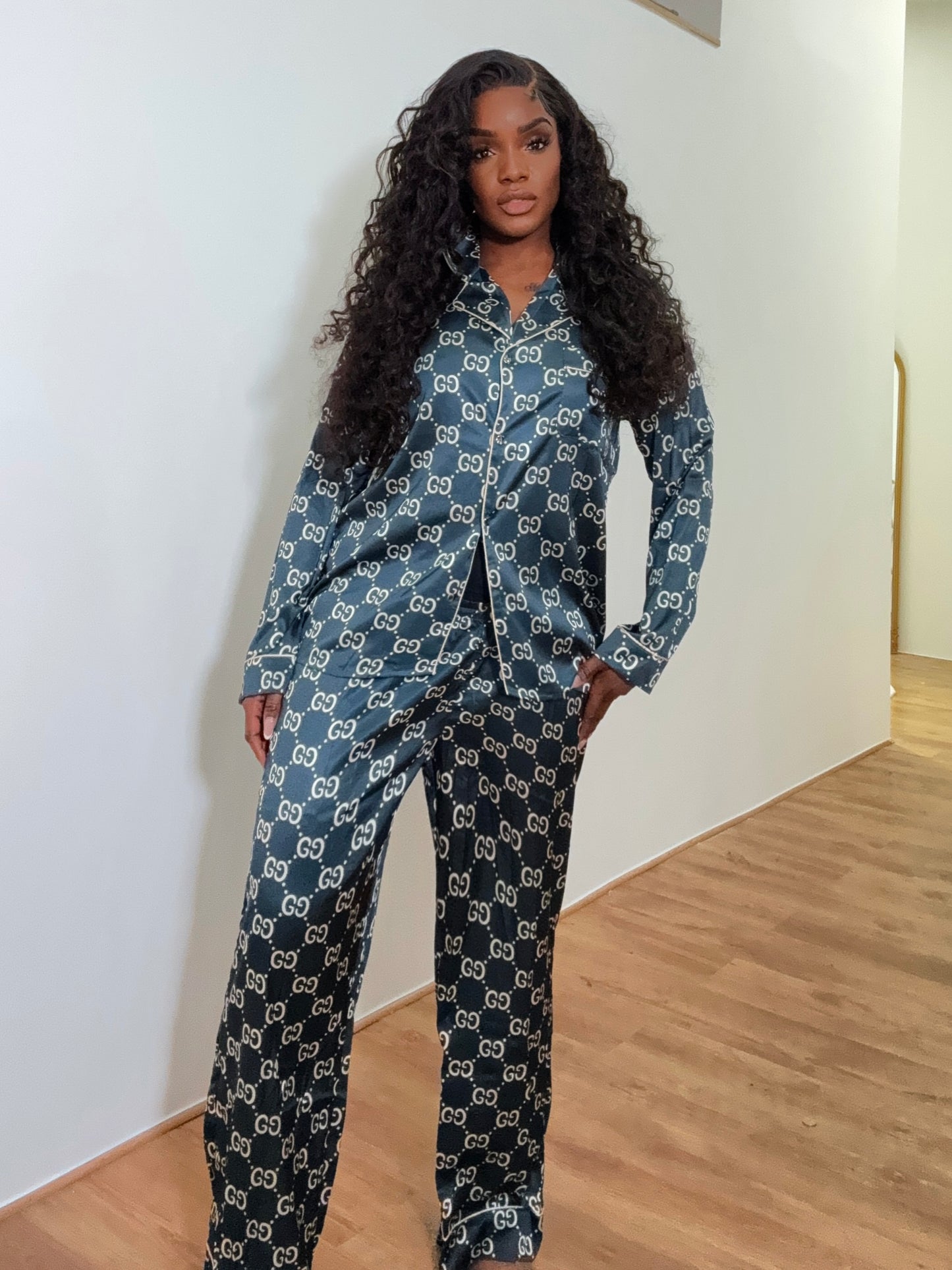 Pyjama Luxe en Satin Imprimé