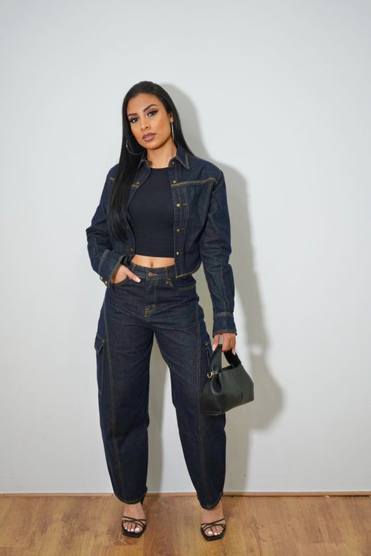 Ensemble cargo JEANS sophistiqué
