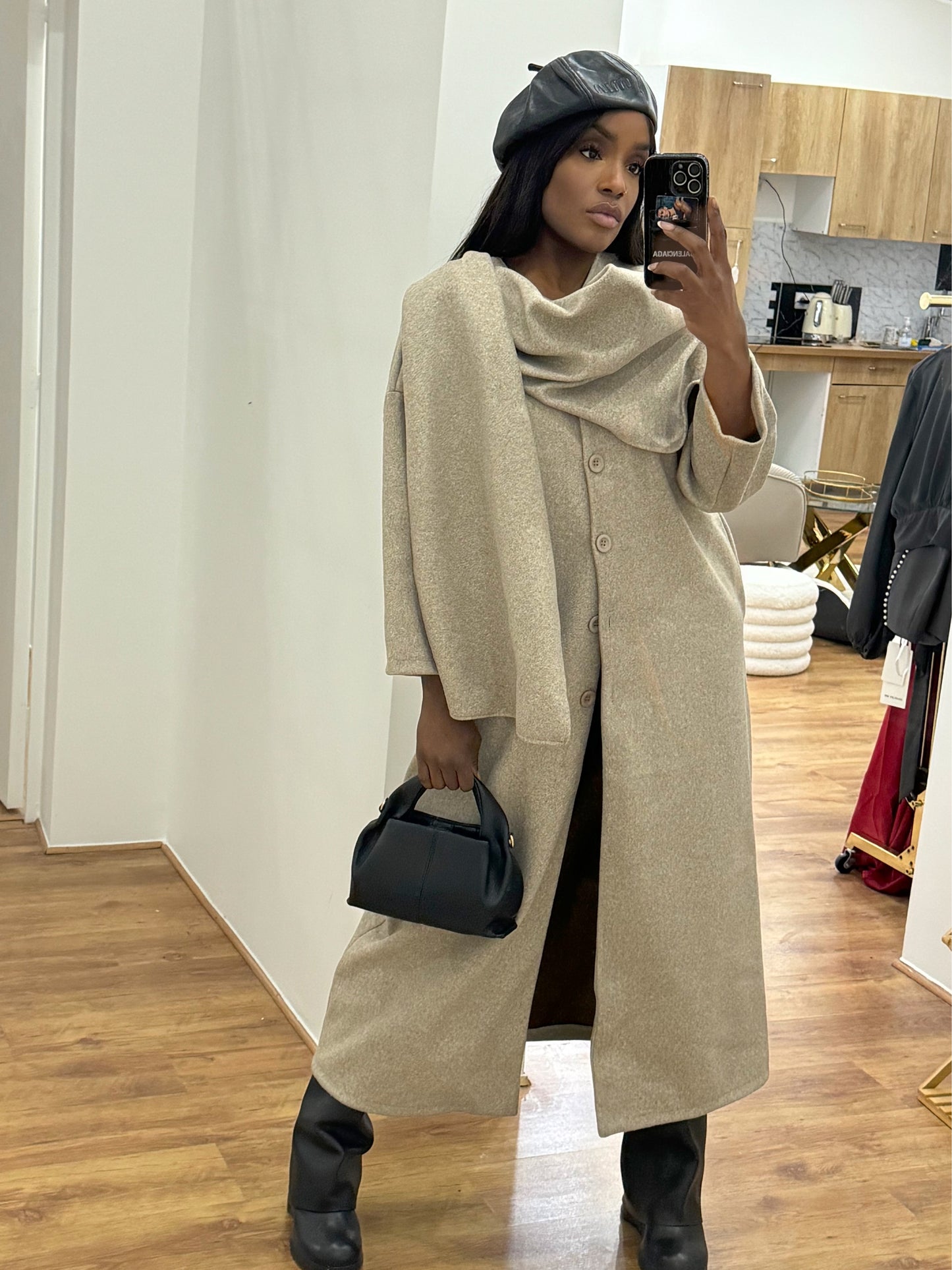 Manteau Drapé Élégant - Taille Unique