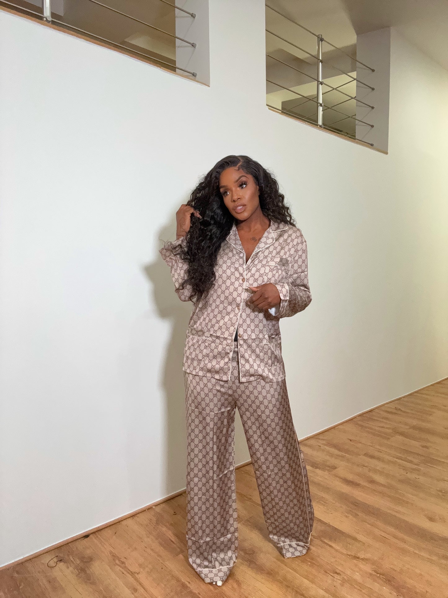 Pyjama Luxe en Satin Imprimé