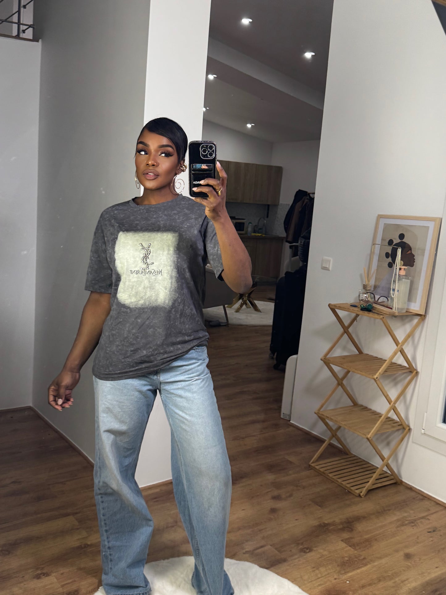 T-shirt Oversize logo strass