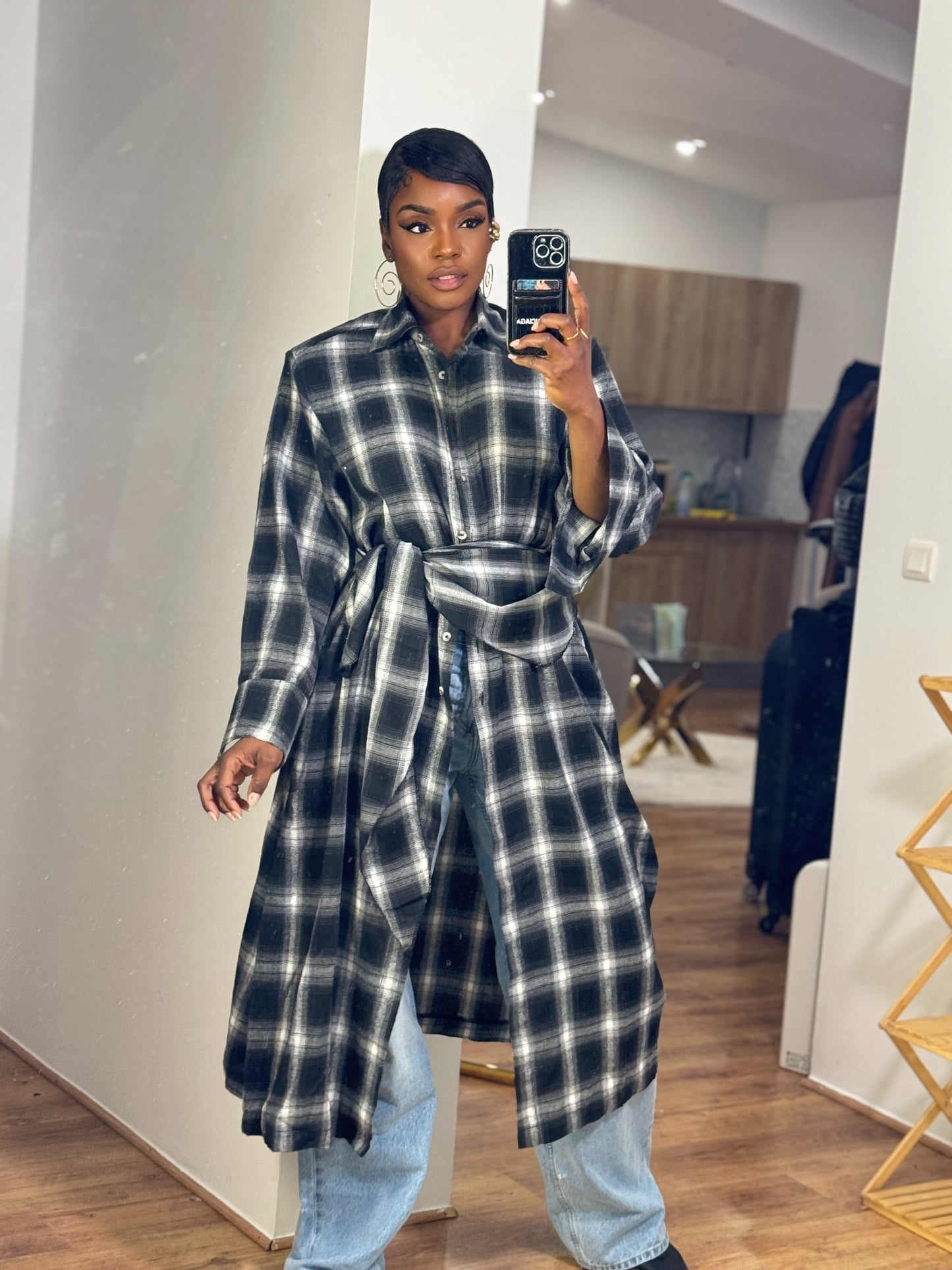 Chemise Longue à Carreaux “Urban Chic”