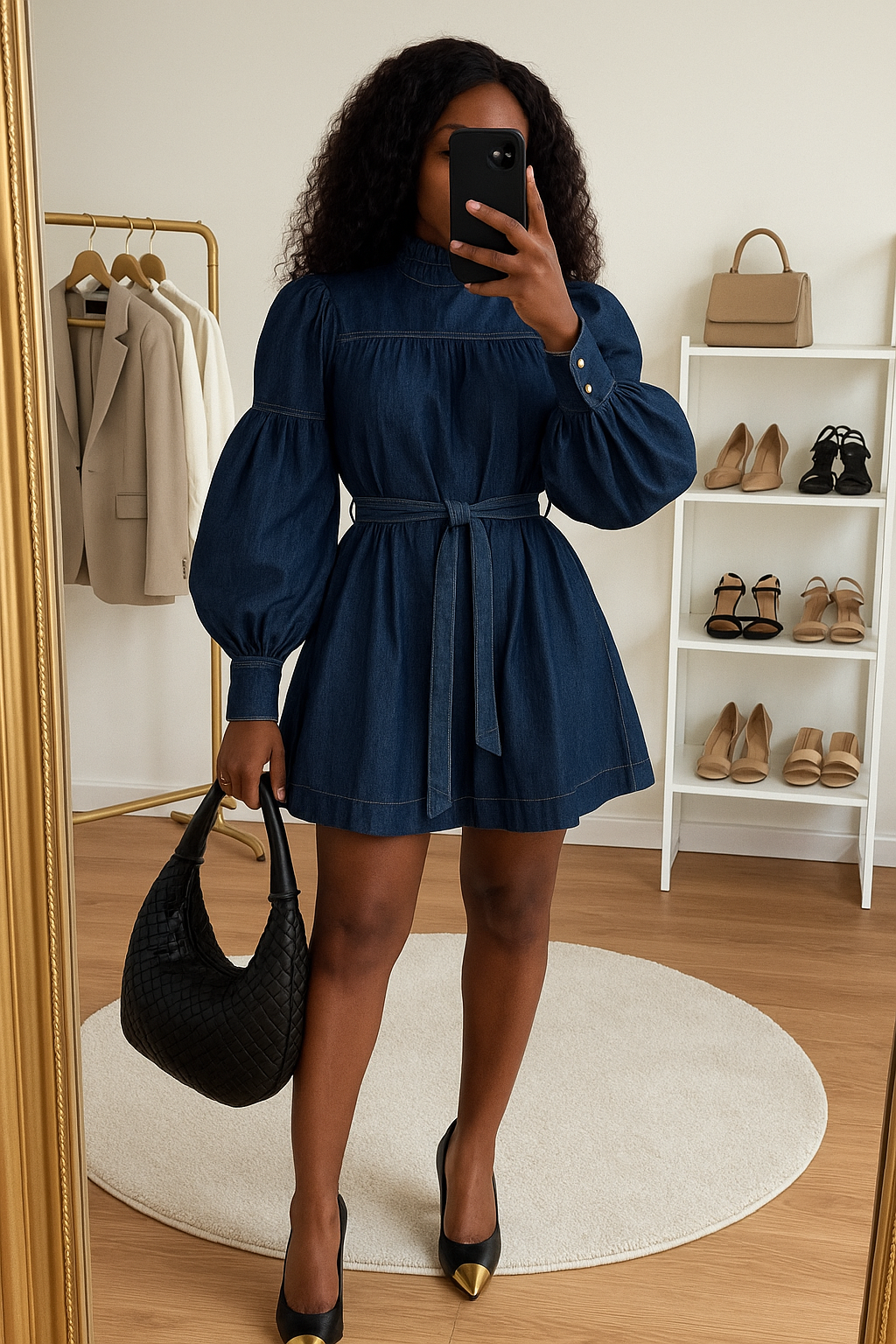 Robe en Jean Ceinturée