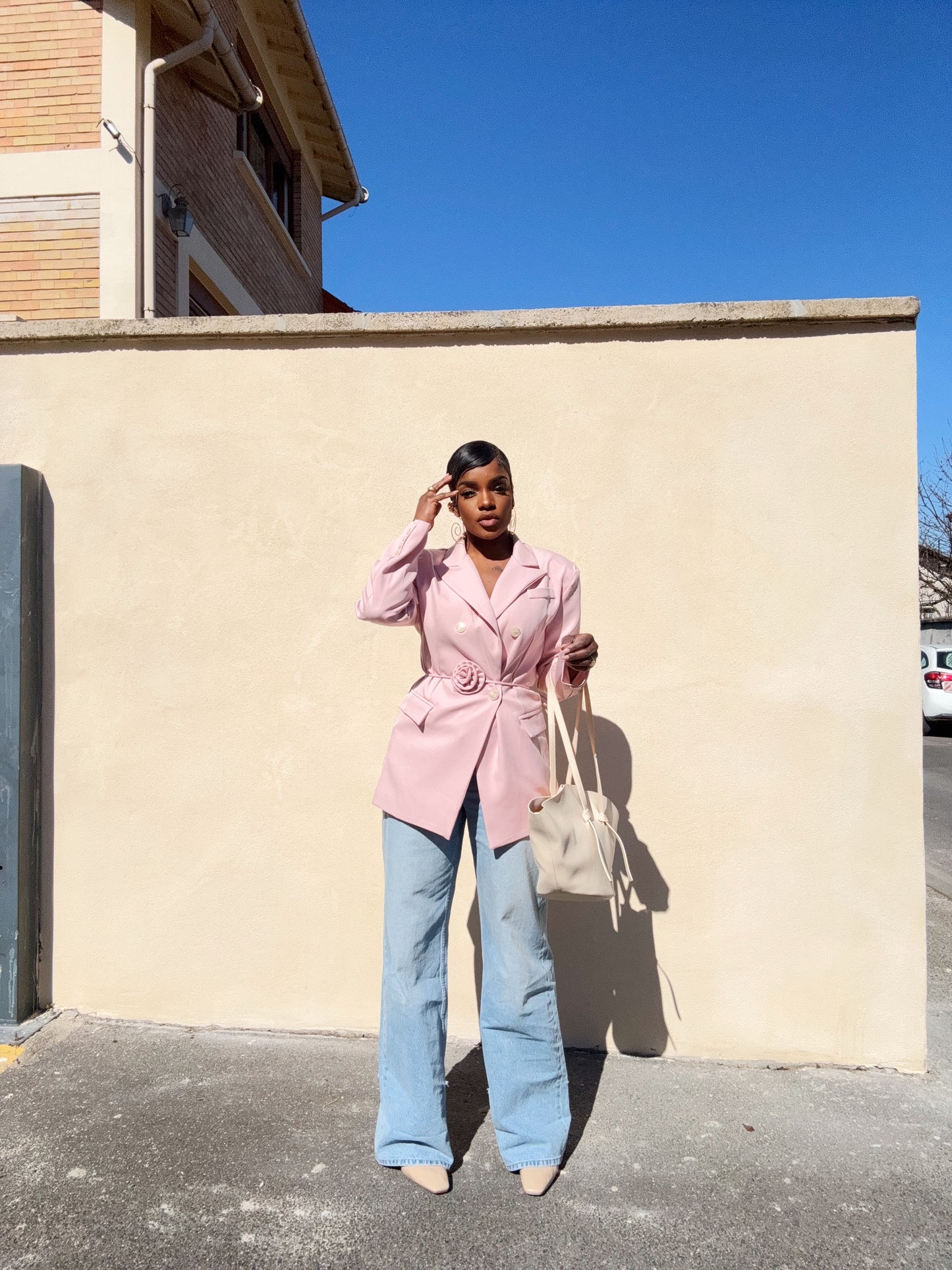 BLAZER ROSE ÉLÉGANCE FLORALE