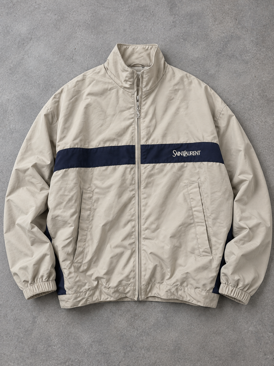 Veste Saint Laurent beige navy - vue à plat