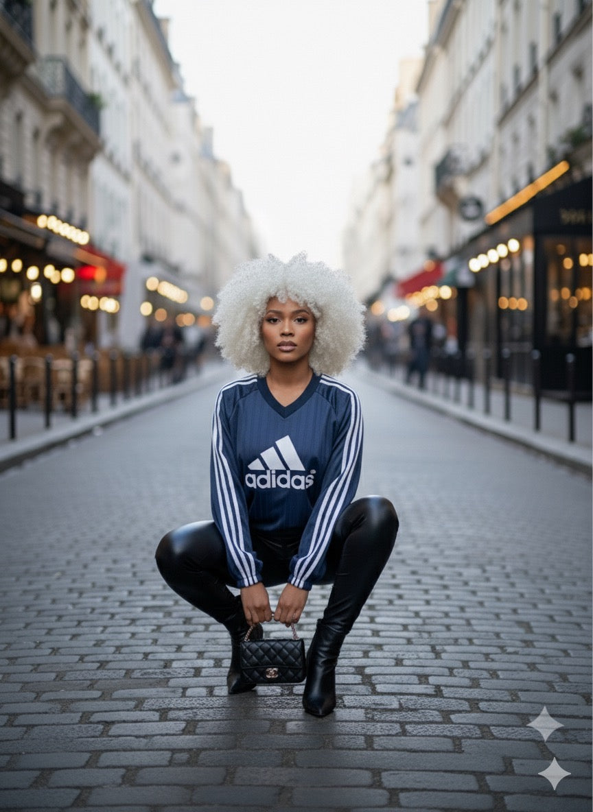 SWEAT / MAILLOT BLEU OVERSIZE “ADIDAS STYLE”