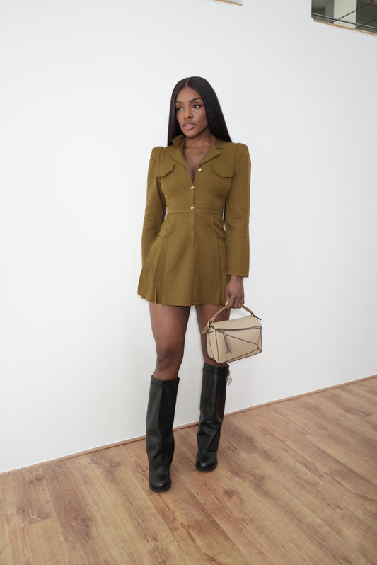 ROBE BLAZER COURTE KAKI