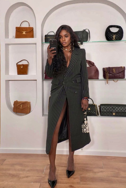 Longue blazer à rayures