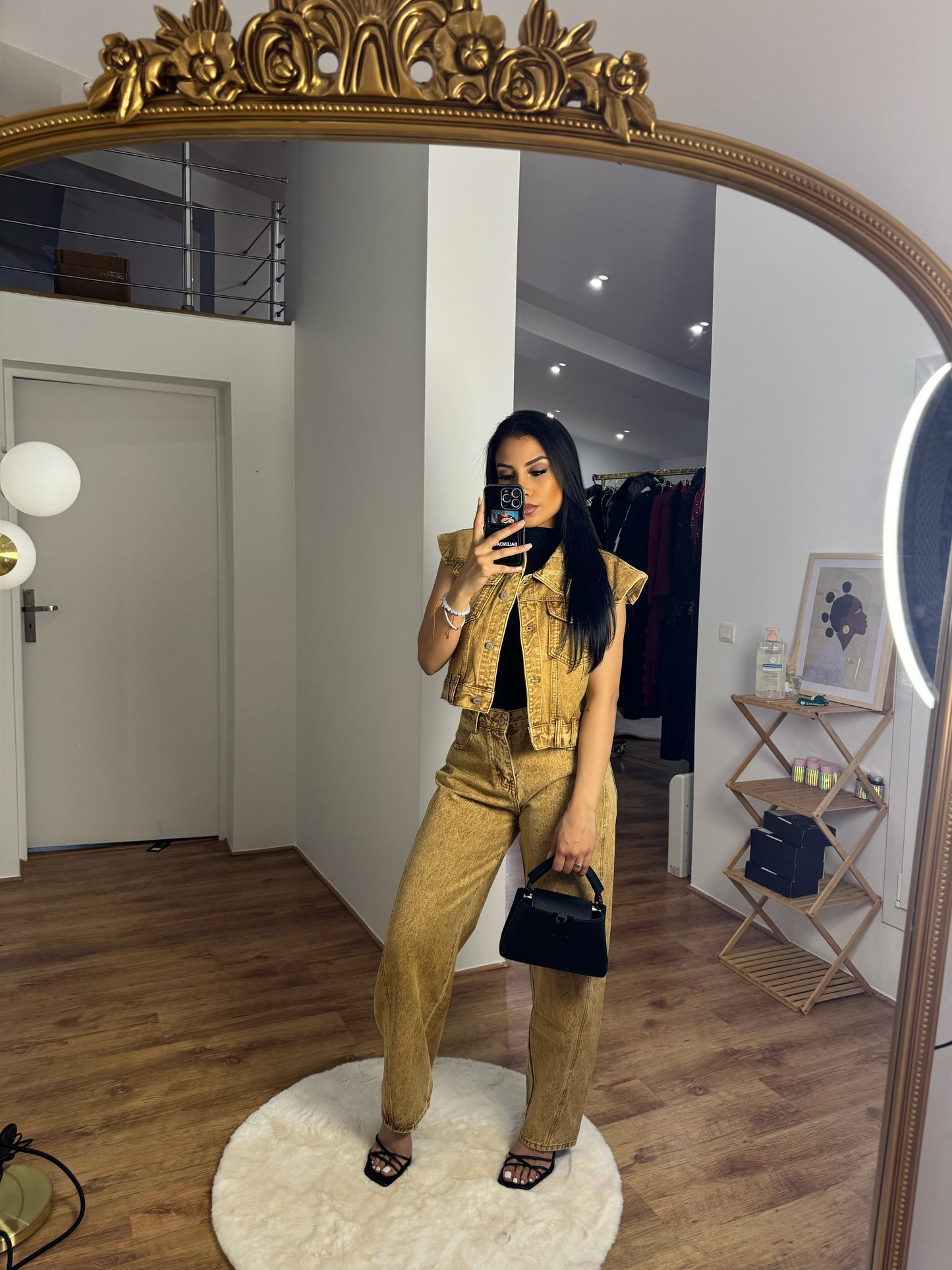 Ensemble Sans Manches en Jean Délavé