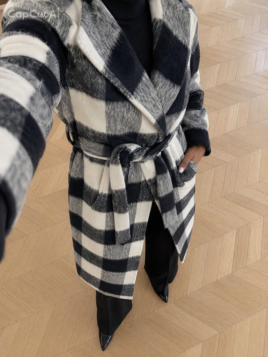 Manteau Carreaux Oversize