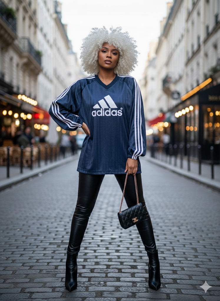 SWEAT / MAILLOT BLEU OVERSIZE “ADIDAS STYLE”
