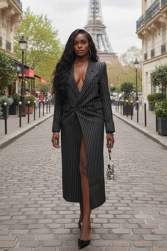 Longue blazer à rayures