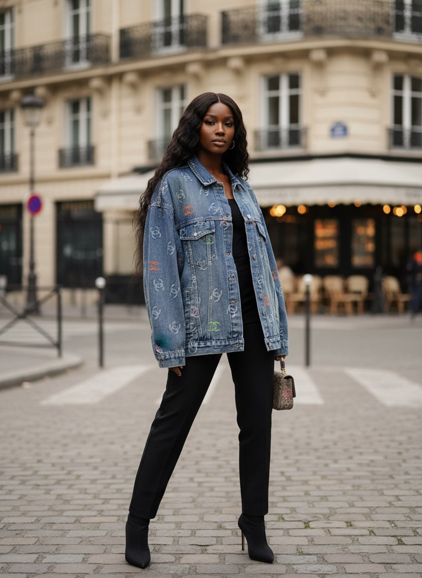 Veste Oversize en Jean Customisée