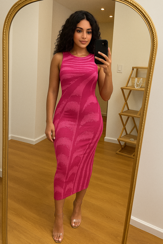 Robe zébra rose
