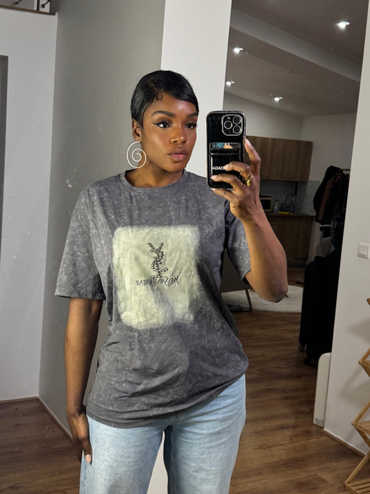 T-shirt Oversize logo strass