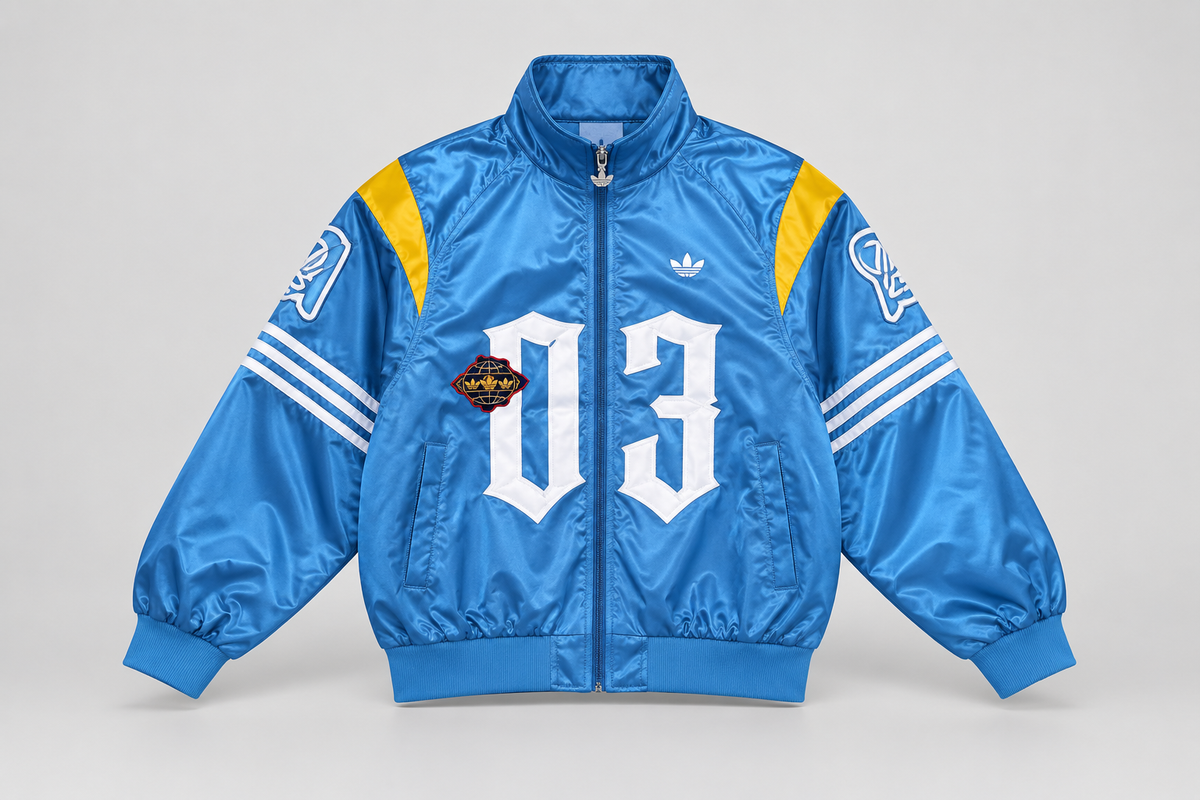 Bomber oversize satiné bleu et jaune 03
