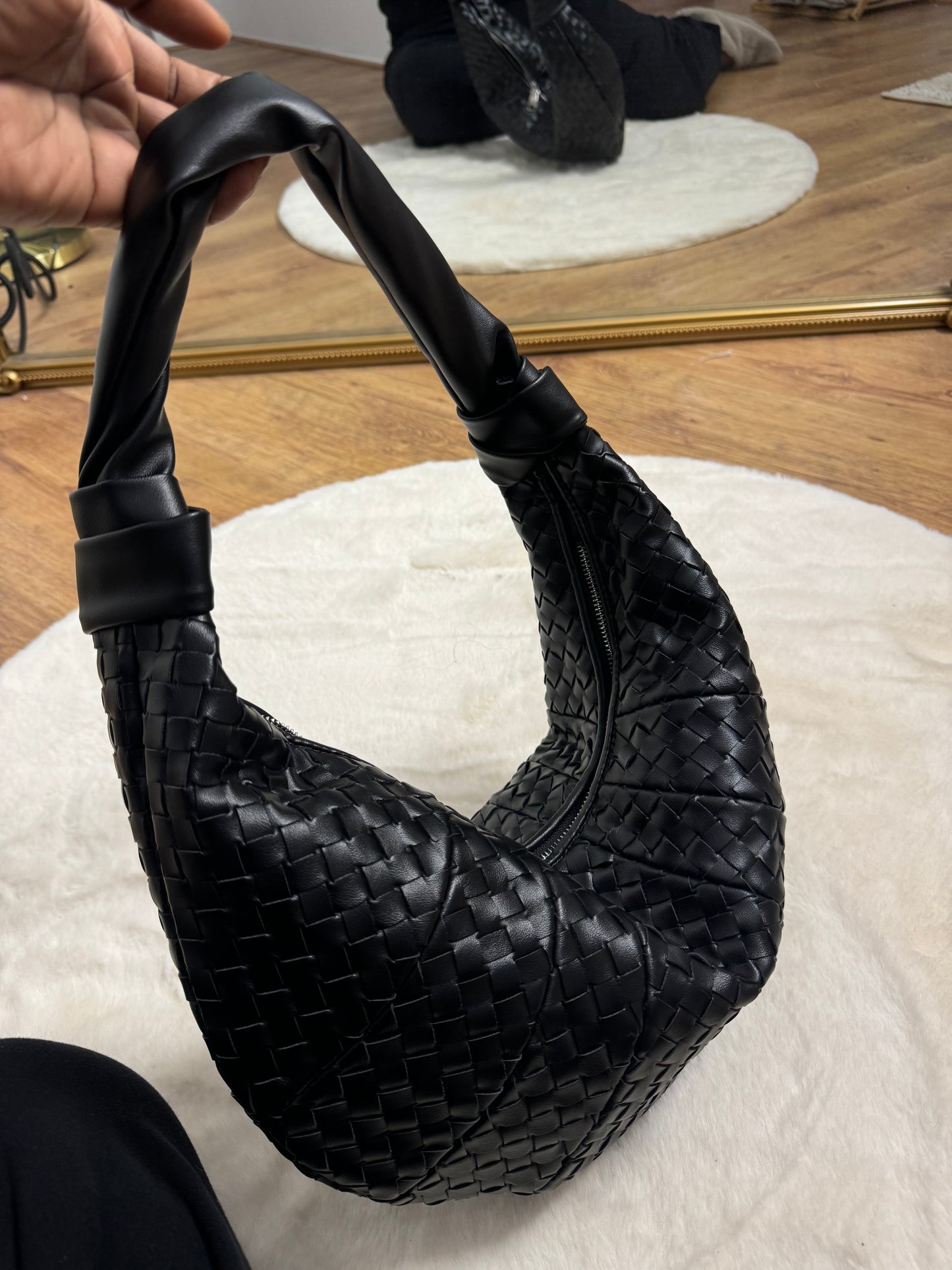 Sac en similicuir tressé