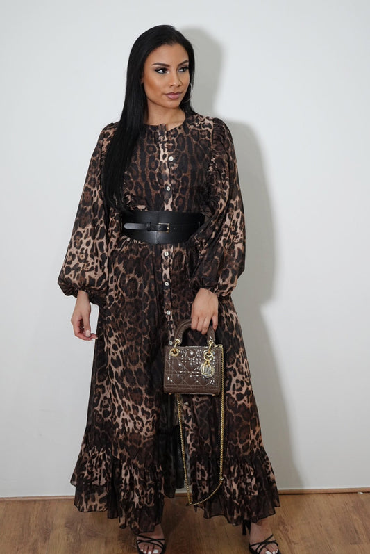 Robe Oversize Imprimé Léopard  luxe