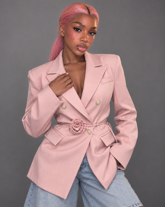 BLAZER ROSE ÉLÉGANCE FLORALE