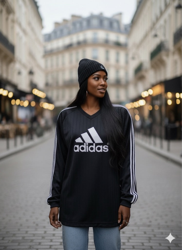SWEAT / MAILLOT NOIR OVERSIZE “ADIDAS STYLE”